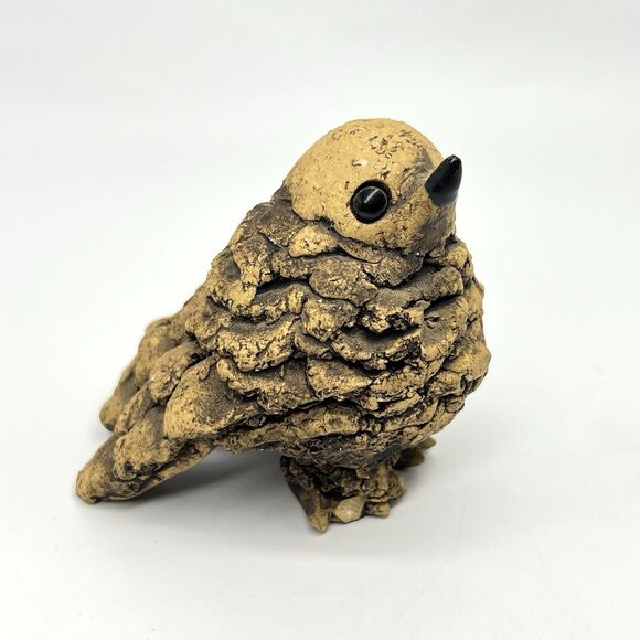 Vintage Sparrow Pine Cone Ceramic Figurine 3” Bird Sculpture “Small Chips” - Picture 7 of 12
